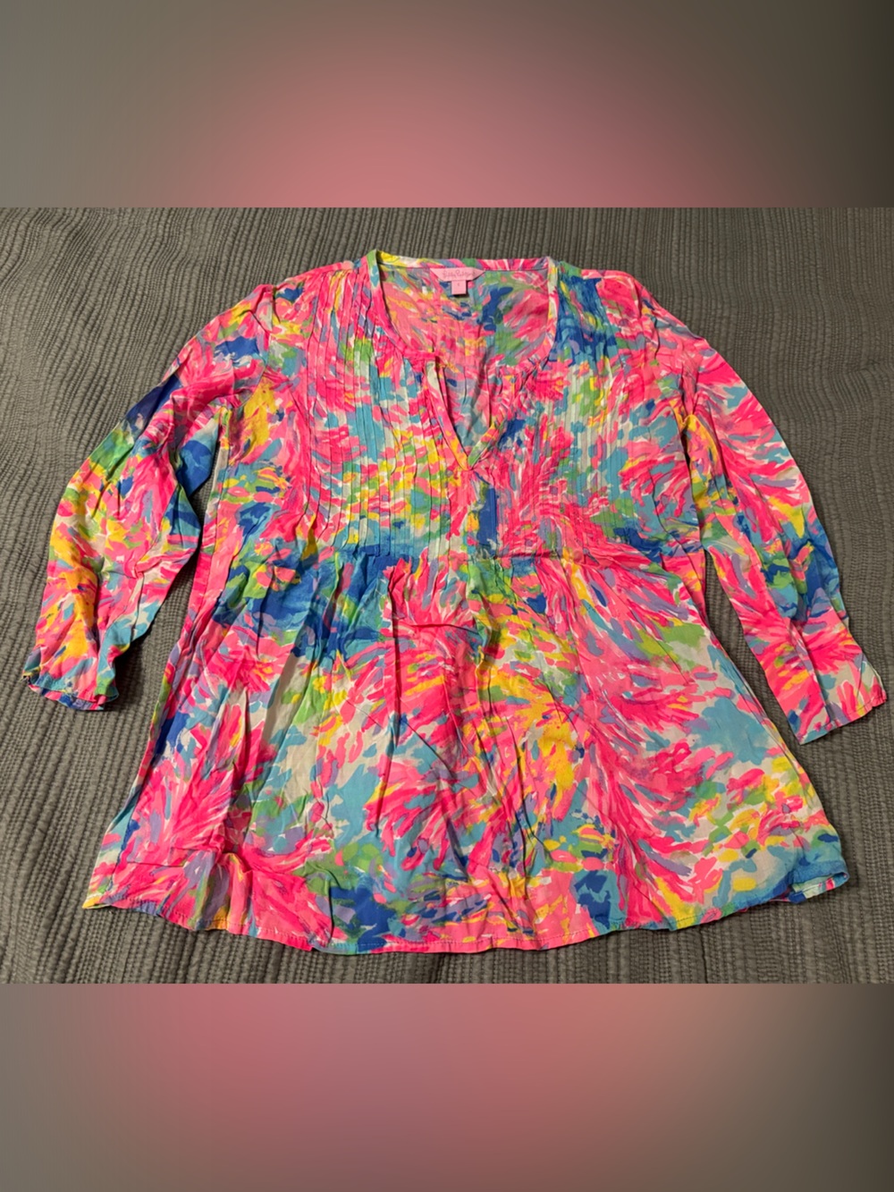 Lilly Pulitzer Vibrant Pink Multicolor Floral Blouse